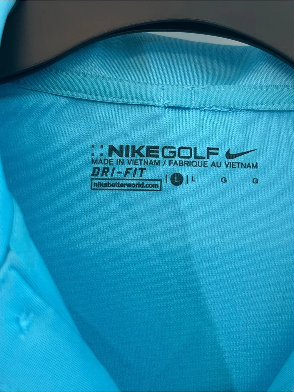 Nike Dri-Fit Girls Size L Turquoise Golf Polo Shirt